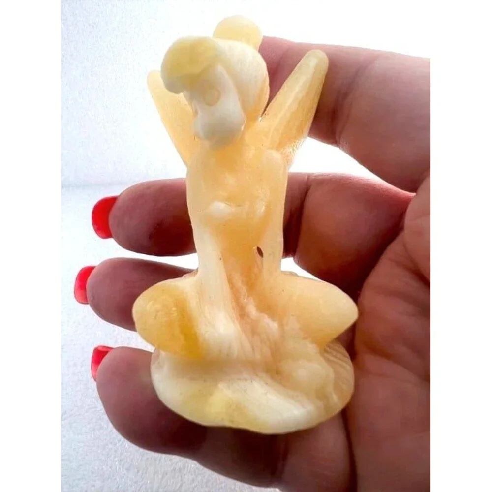 Honey Calcite Tinkerbell Carving